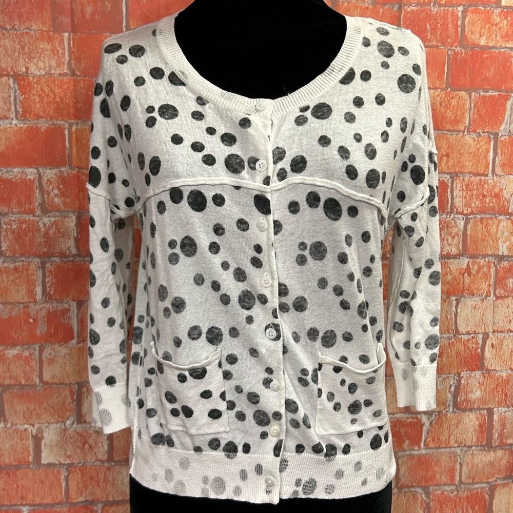 CAbi Polka Dot Cropped Cardigan Sweater